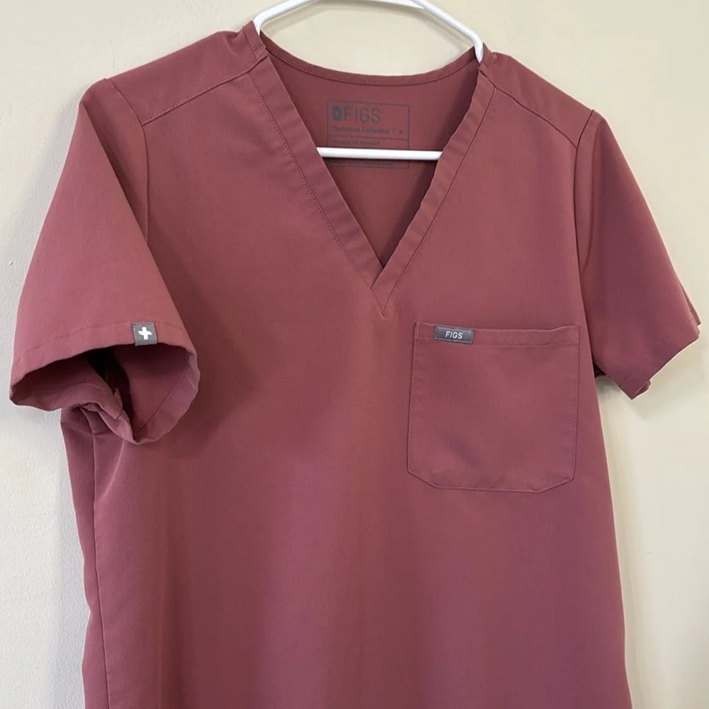 FIGS Catarina One-Pocket Scrub Top Mauve Size Small - Picture 5 of 10